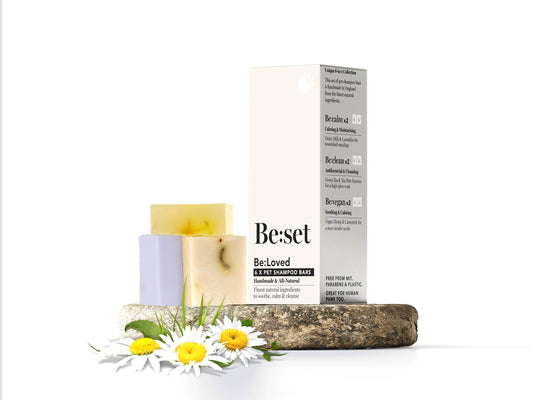 Be:Set Shampoo Stack, 3 natural dog shampoo bars.