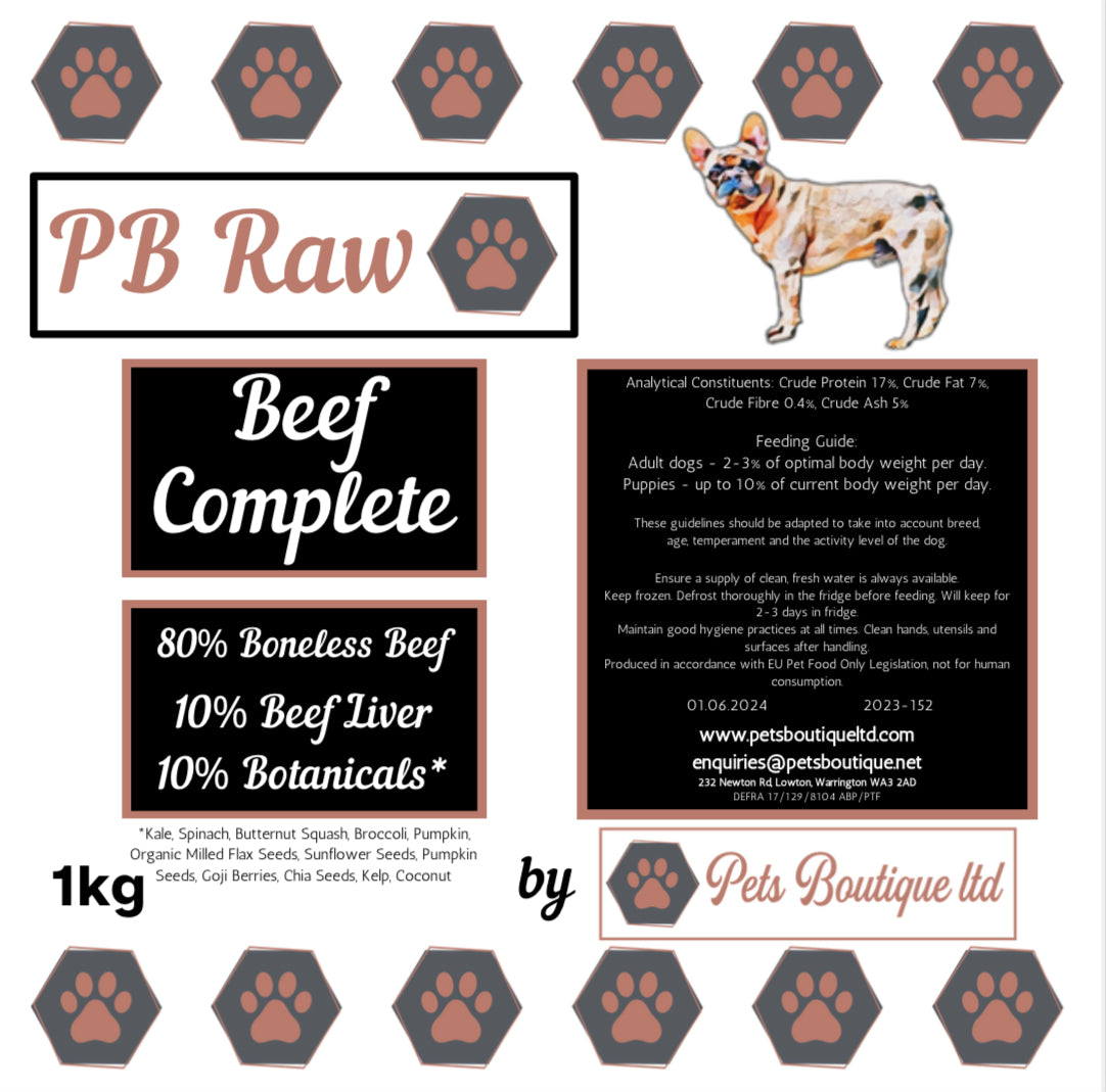 PB Raw - Boneless Beef Complete - Free Flow - 1kg