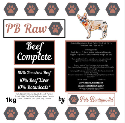PB Raw - Boneless Beef Complete - Free Flow - 1kg