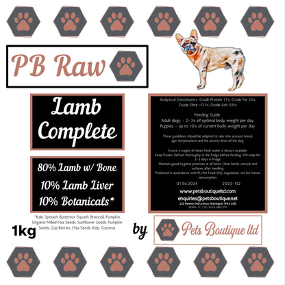 PB Raw Lamb Complete - Free Flow - 1kg