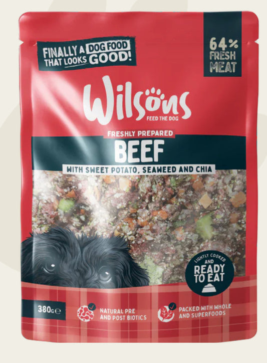 Wilsons Steamed Fresh Beef With Sweet Potato, Seaweed and Chia- 380g