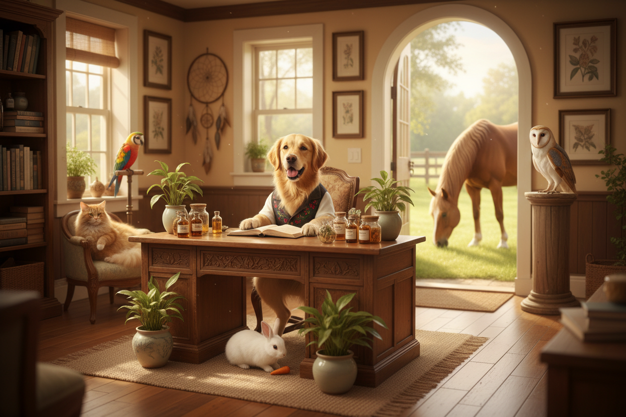 Realistic holistic pet consultation room